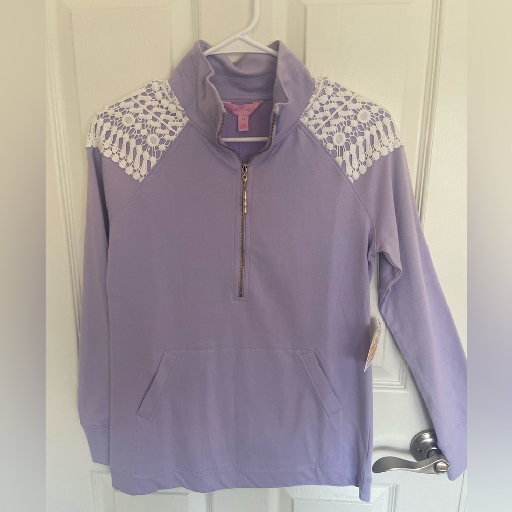 NWT Lilly Pulitzer Skipper Popover Zip Up Pullover Lavender Size XS